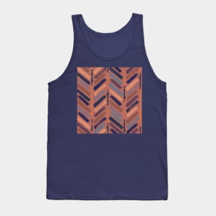 Brushstroke Herringbone-Sunset Tank Top